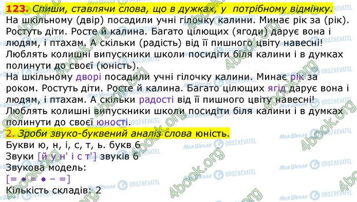 ГДЗ Українська мова 4 клас сторінка 123